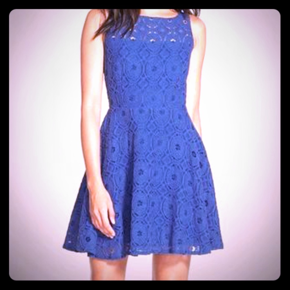 Blue Renley Lace Fit and Flare